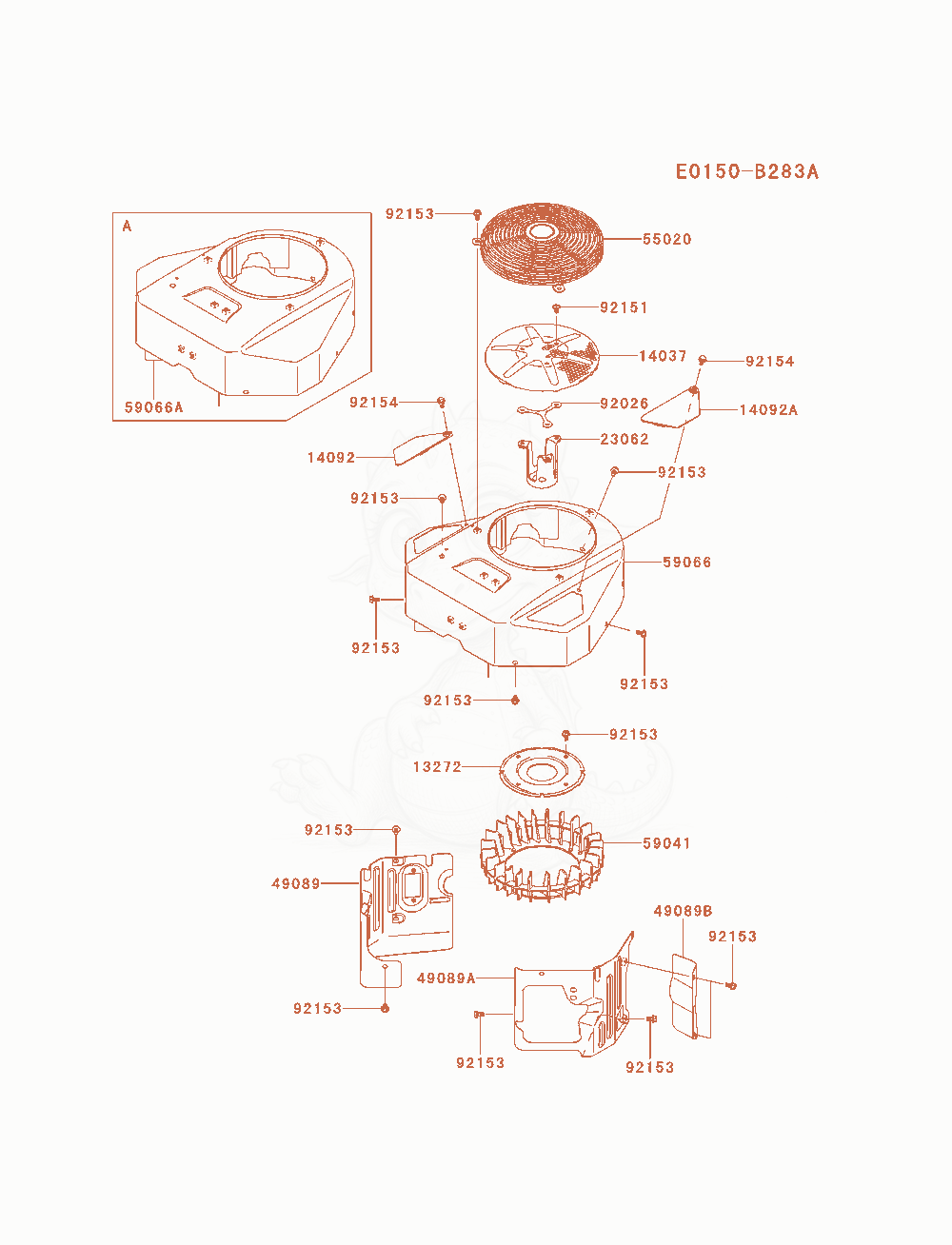 Exploded parts diagram of the Cooling-Equipment of a Kawasaki FX691V-AS23 engine, with numbered balloons