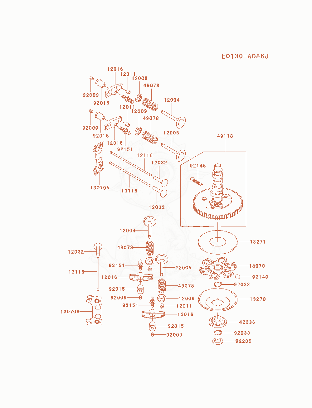 Exploded parts diagram of the Valve / Camshaft of a Kawasaki FH721V-AS09 engine, with numbered balloons