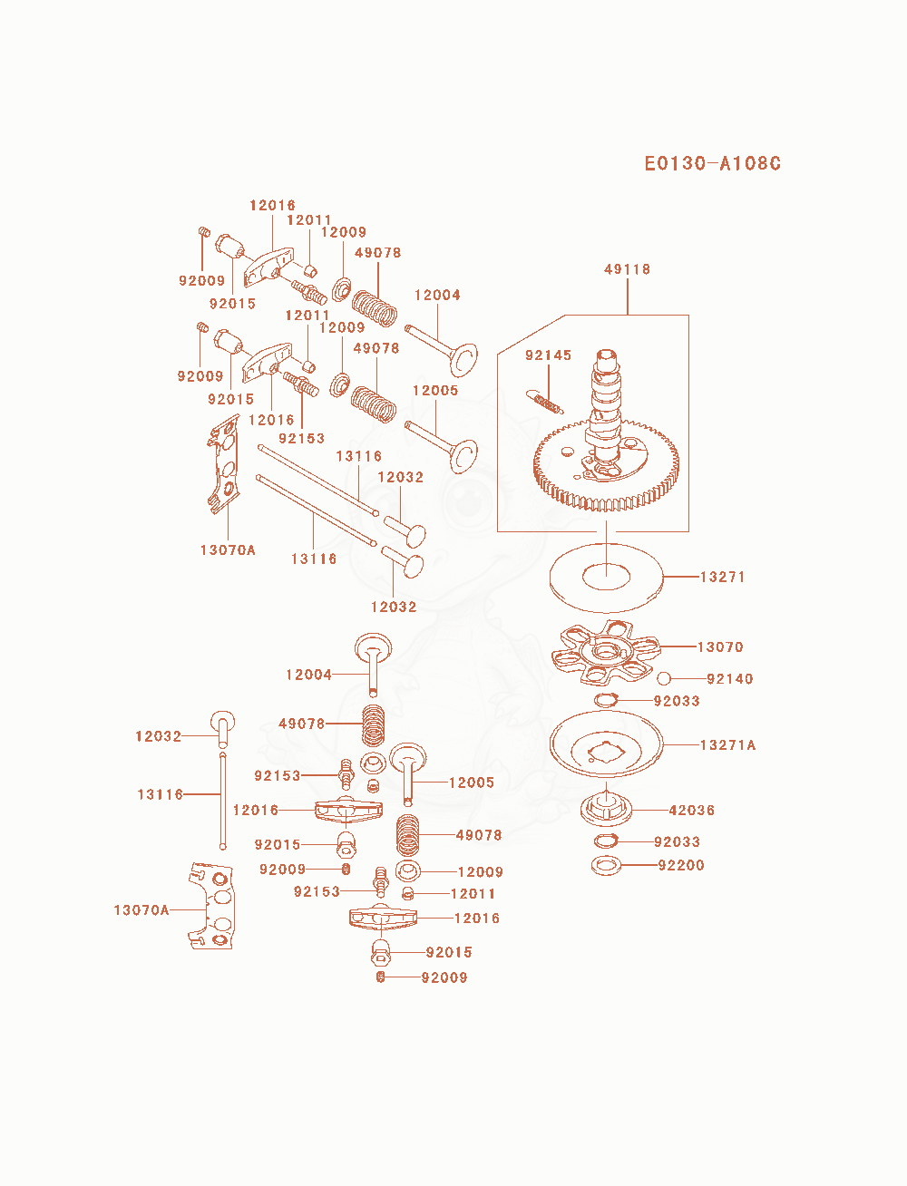 Exploded parts diagram of the Valve / Camshaft of a Kawasaki FH721V-AS24 engine, with numbered balloons