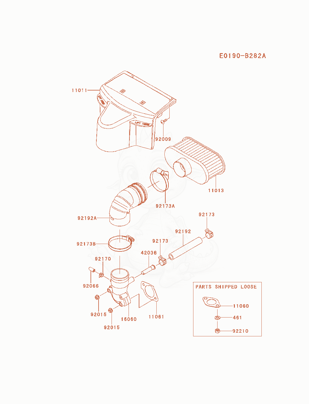 Exploded parts diagram of the Air-Filter / Muffler of a Kawasaki FR691V-AS16 engine, with numbered balloons