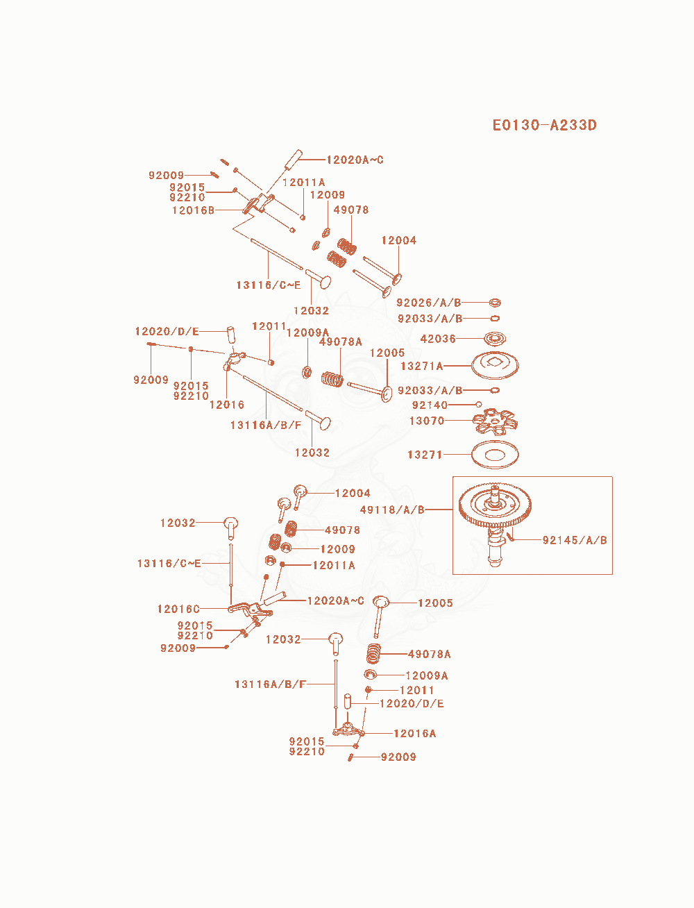 Exploded parts diagram of the Valve / Camshaft of a Kawasaki FXT00V-AS10 engine, with numbered balloons
