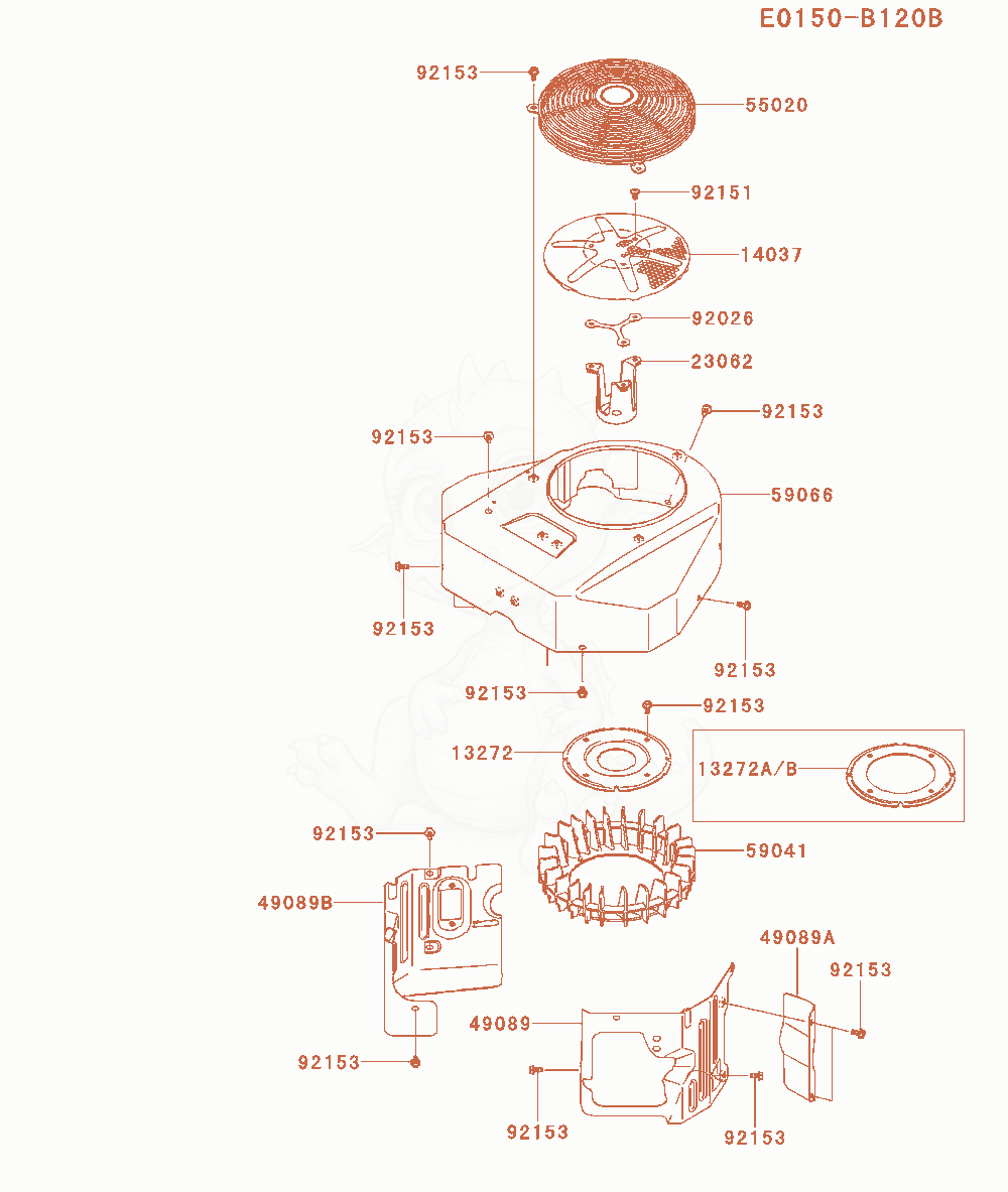 Exploded parts diagram of the Cooling-Equipment of a Kawasaki FX651V-CS08 engine, with numbered balloons