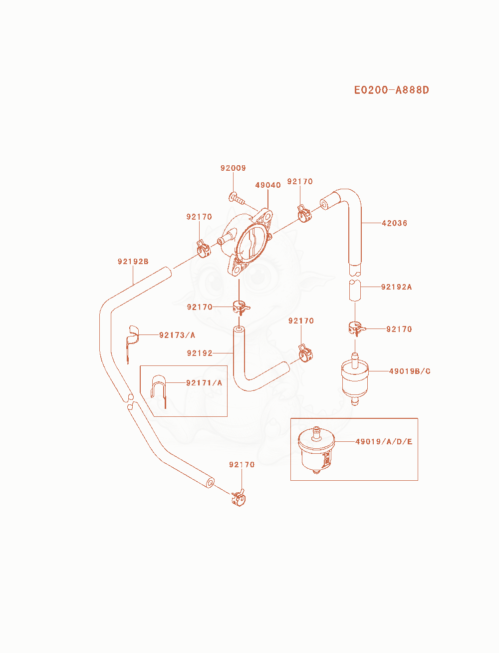 Exploded parts diagram of the Fuel-Tank / Fuel-Valve of a Kawasaki FS651V-BS09 engine, with numbered balloons