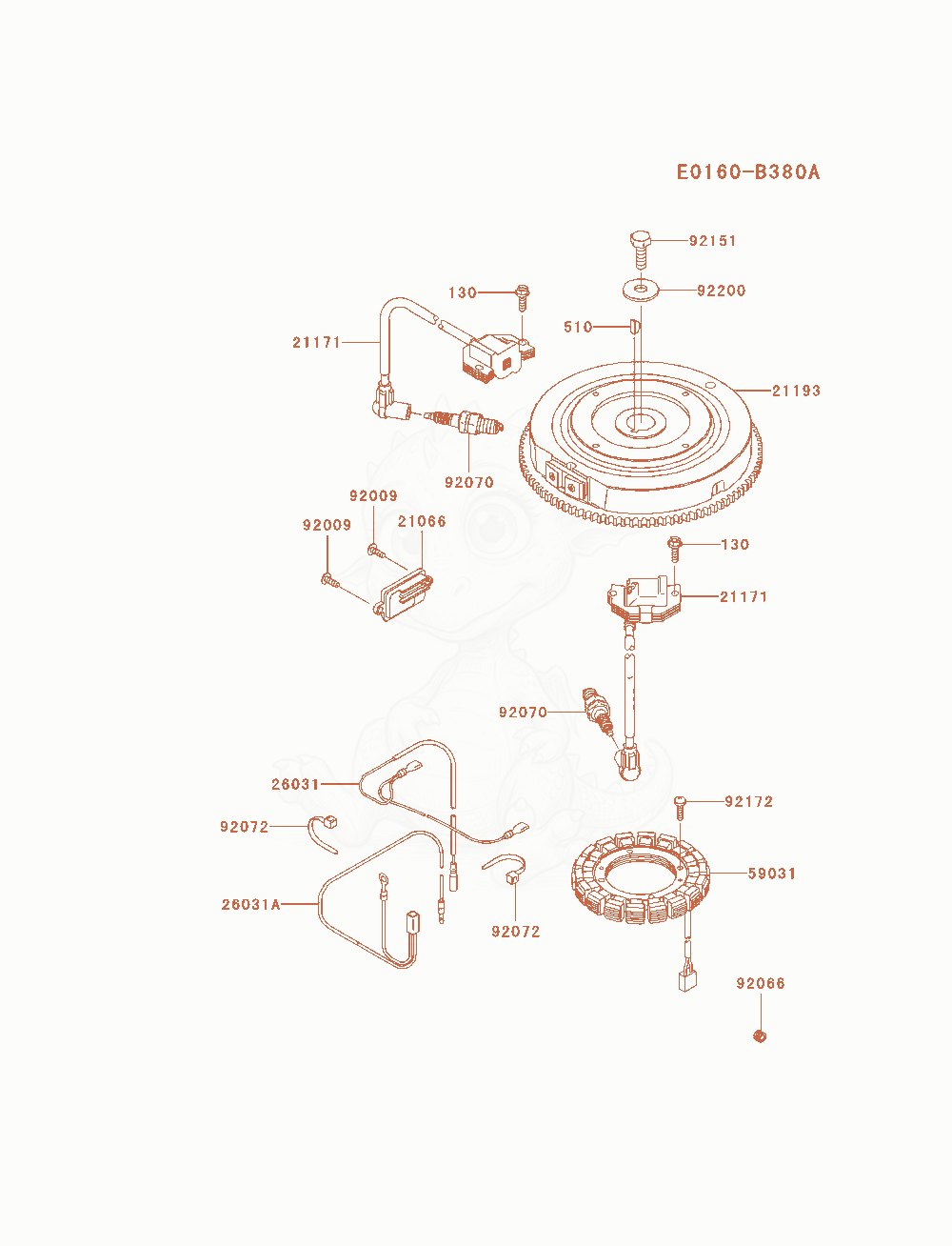 Exploded parts diagram of the Electric-Equipment of a Kawasaki FX541V-AS04 engine, with numbered balloons