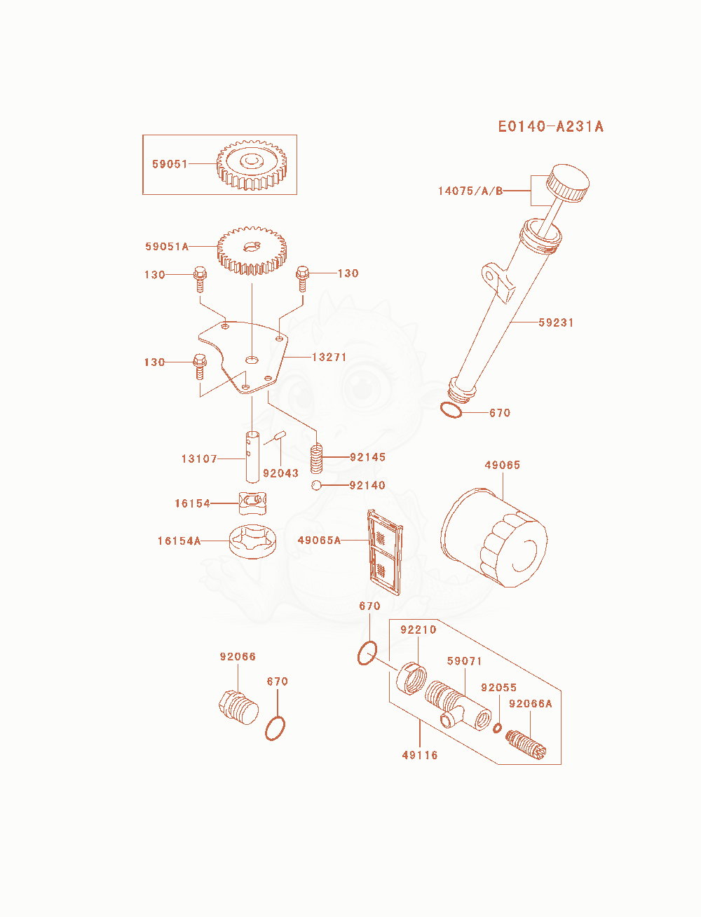 Exploded parts diagram of the Lubrication-Equipment of a Kawasaki FH680V-AS15 engine, with numbered balloons