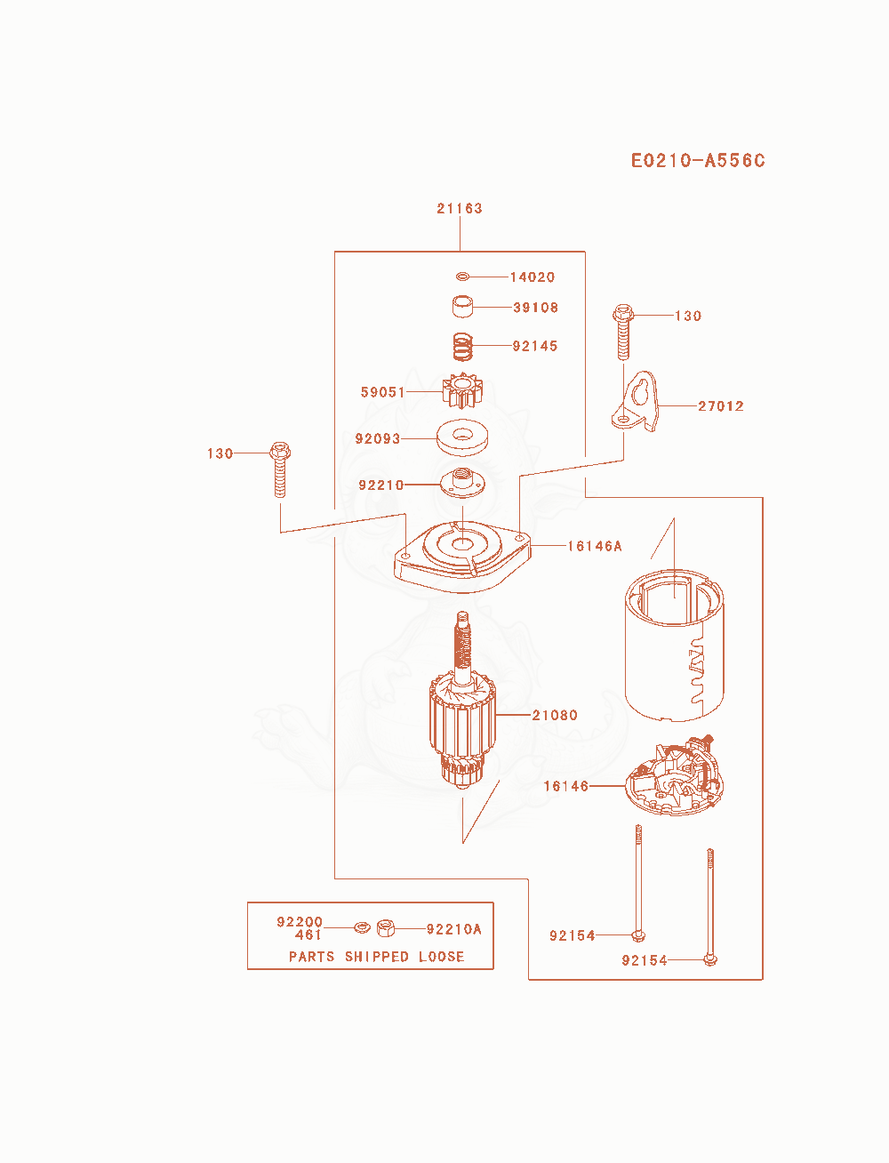 Exploded parts diagram of the Starter of a Kawasaki FS691V-AS10 engine, with numbered balloons