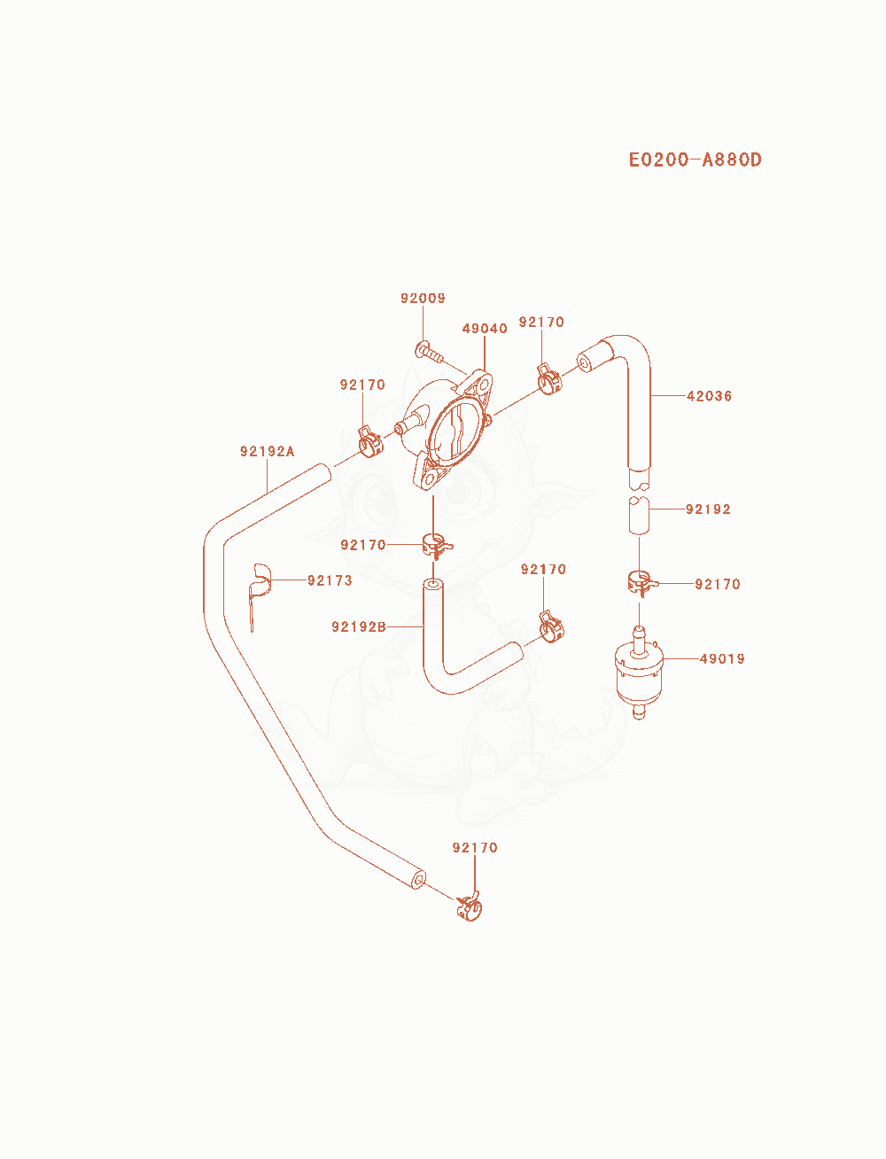 Exploded parts diagram of the Fuel-Tank / Fuel-Valve of a Kawasaki FX481V-ES01 engine, with numbered balloons