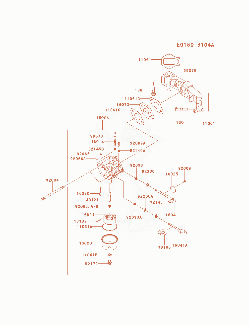 Exploded parts diagram of the Carburetor of a Kawasaki FX481V-ES01 engine, with numbered balloons