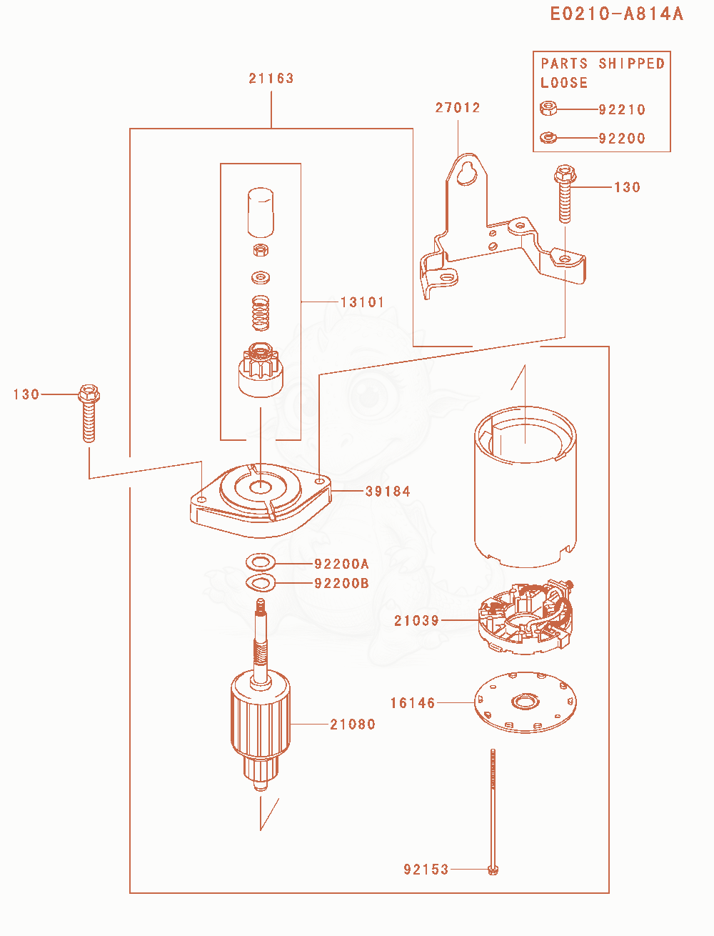 Exploded parts diagram of the Starter of a Kawasaki FT691V-AS04 engine, with numbered balloons