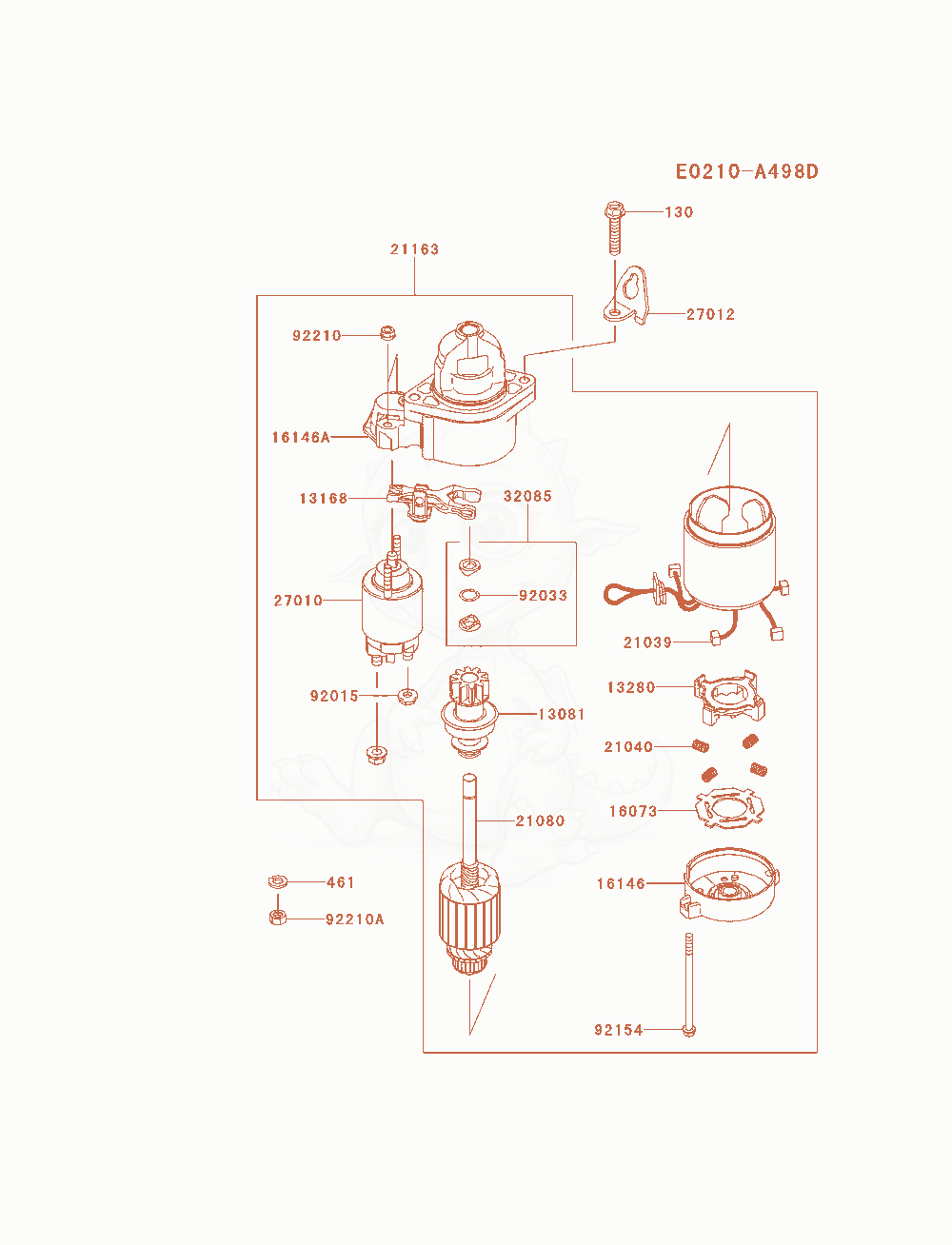 Exploded parts diagram of the Starter of a Kawasaki FX691V-AS24 engine, with numbered balloons