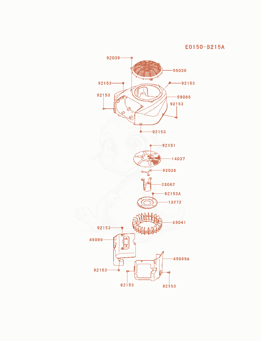 Exploded parts diagram of the Cooling-Equipment of a Kawasaki FR651V-AS33 engine, with numbered balloons