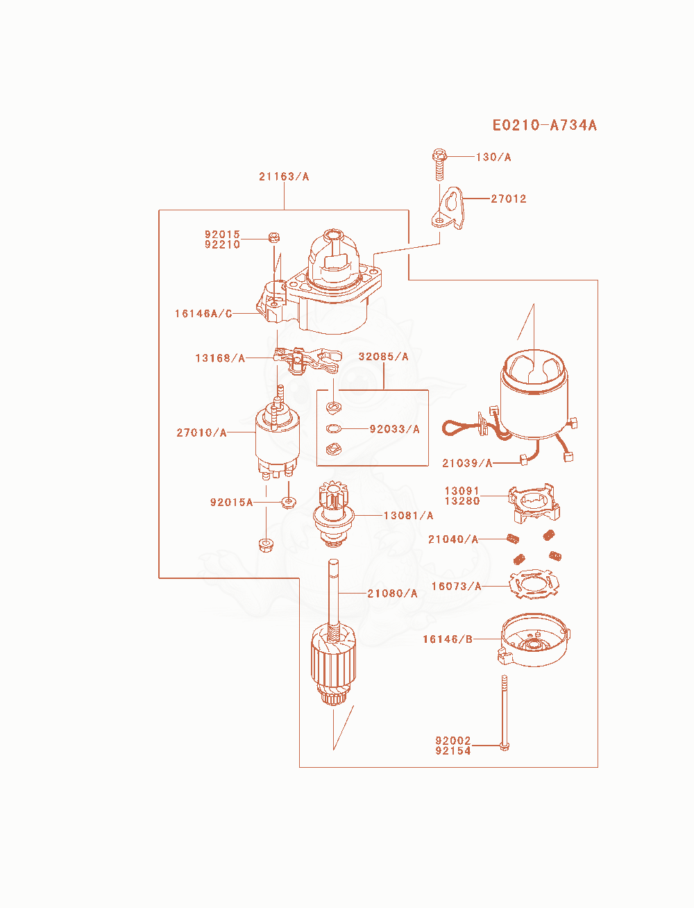 Exploded parts diagram of the Starter of a Kawasaki FX481V-AS09 engine, with numbered balloons