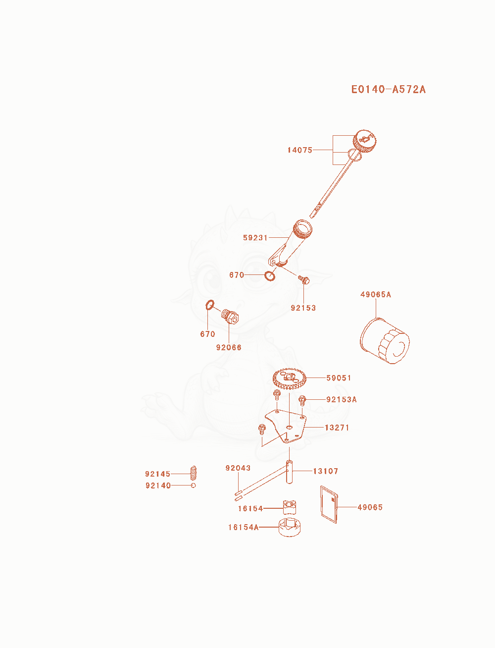 Exploded parts diagram of the Lubrication-Equipment of a Kawasaki FXT00V-AS13 engine, with numbered balloons