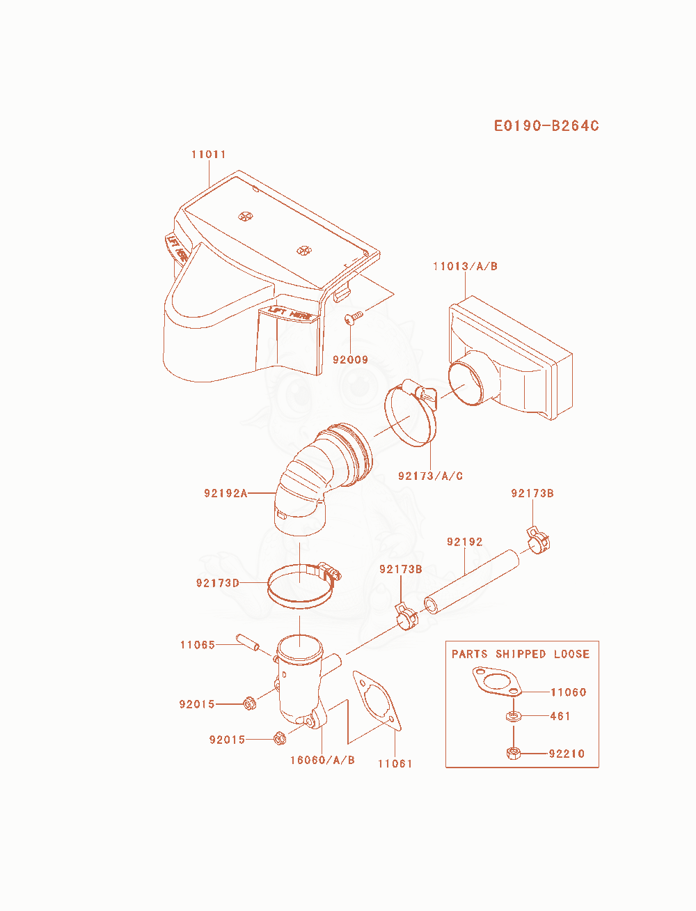 Exploded parts diagram of the Air-Filter / Muffler of a Kawasaki FR600V-AS04 engine, with numbered balloons