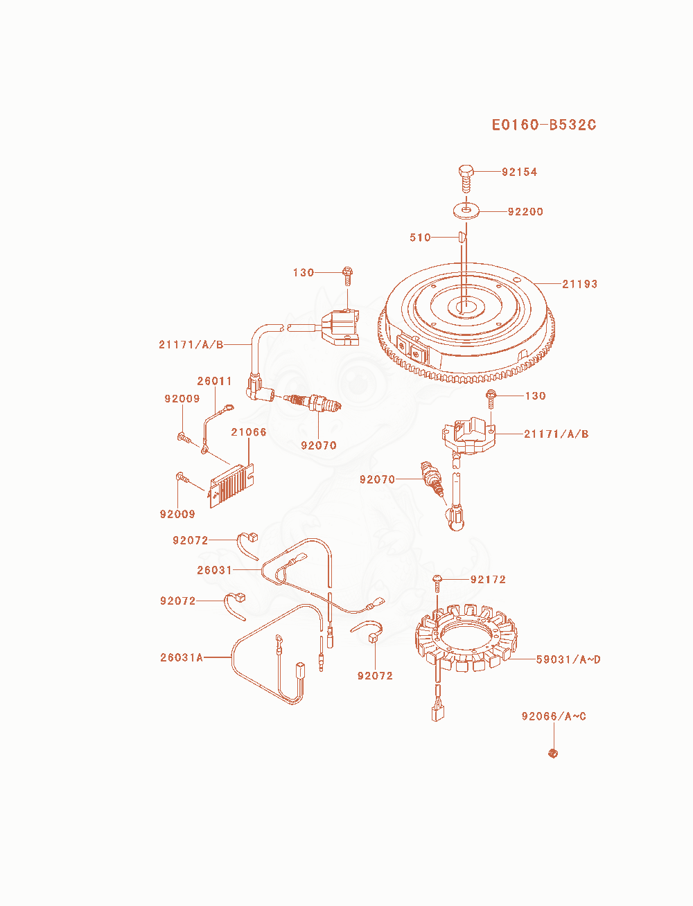 Exploded parts diagram of the Electric-Equipment of a Kawasaki FS600V-AS17 engine, with numbered balloons