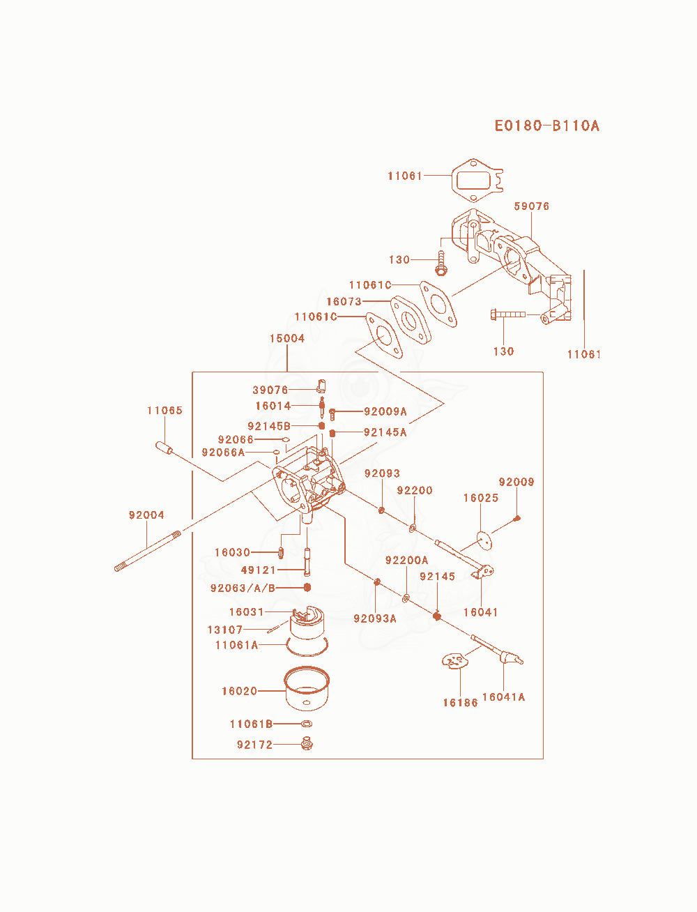 Exploded parts diagram of the Carburetor of a Kawasaki FX481V-AS09 engine, with numbered balloons