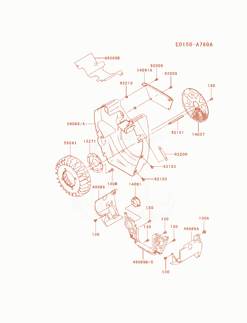 Exploded parts diagram of the Cooling-Equipment of a Kawasaki FH721D-AS07 engine, with numbered balloons