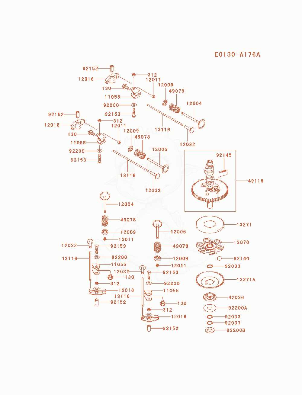 Exploded parts diagram of the Valve / Camshaft of a Kawasaki FR691V-AS04 engine, with numbered balloons