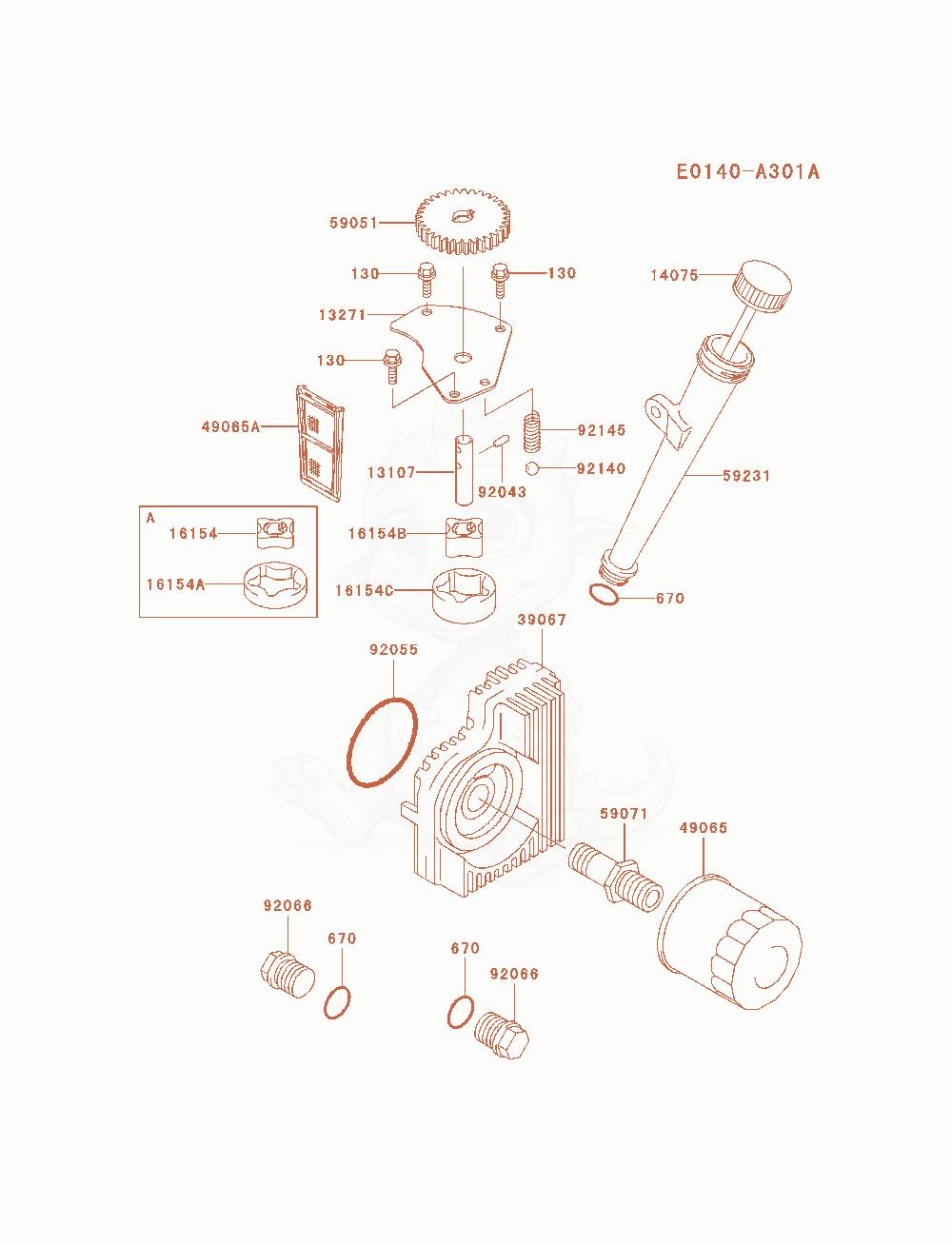 Despiece del Lubrication-Equipment de un motor Kawasaki FH721V-AS24, con globos numerados