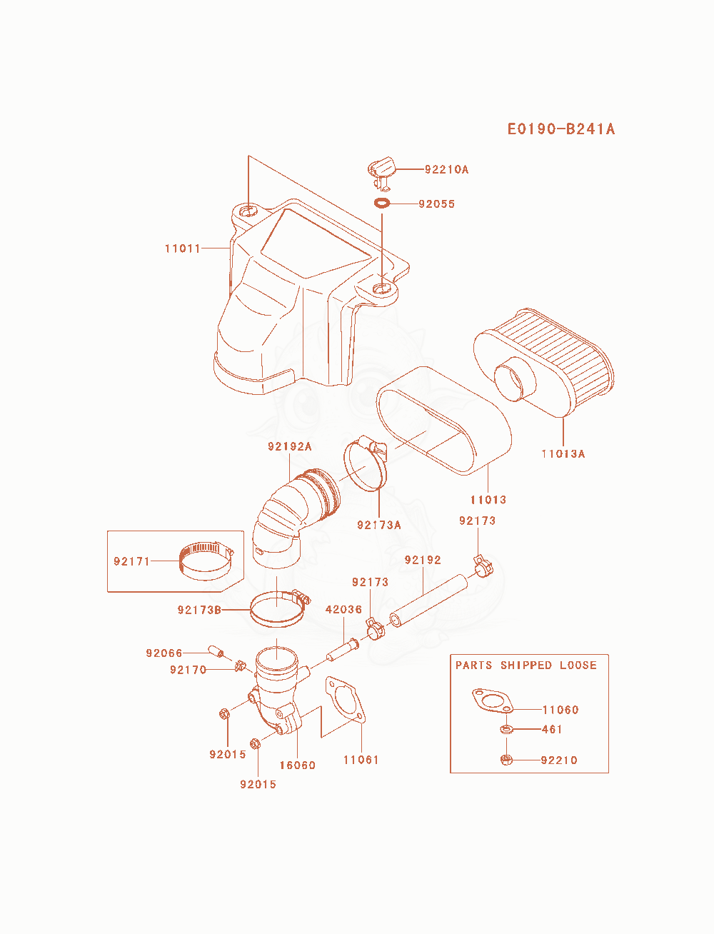 Exploded parts diagram of the Air-Filter / Muffler of a Kawasaki FS651V-AS07 engine, with numbered balloons