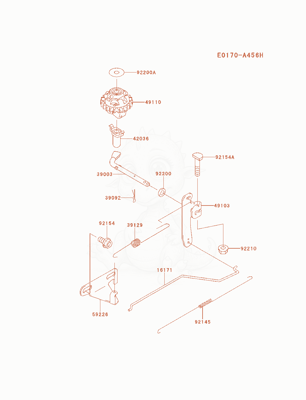 Despiece del Control-Equipment de un motor Kawasaki FJ180V-AM12, con globos numerados