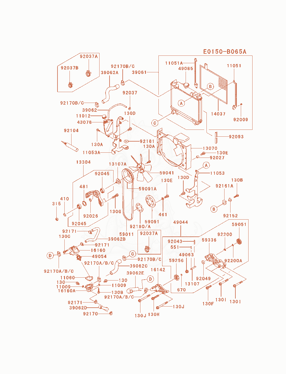 Exploded parts diagram of the Cooling-Equipment of a Kawasaki FD791D-DS01 engine, with numbered balloons