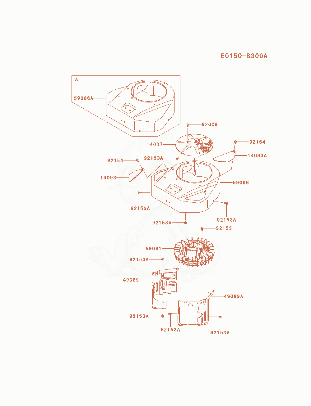 Exploded parts diagram of the Cooling-Equipment of a Kawasaki FX481V-AS09 engine, with numbered balloons