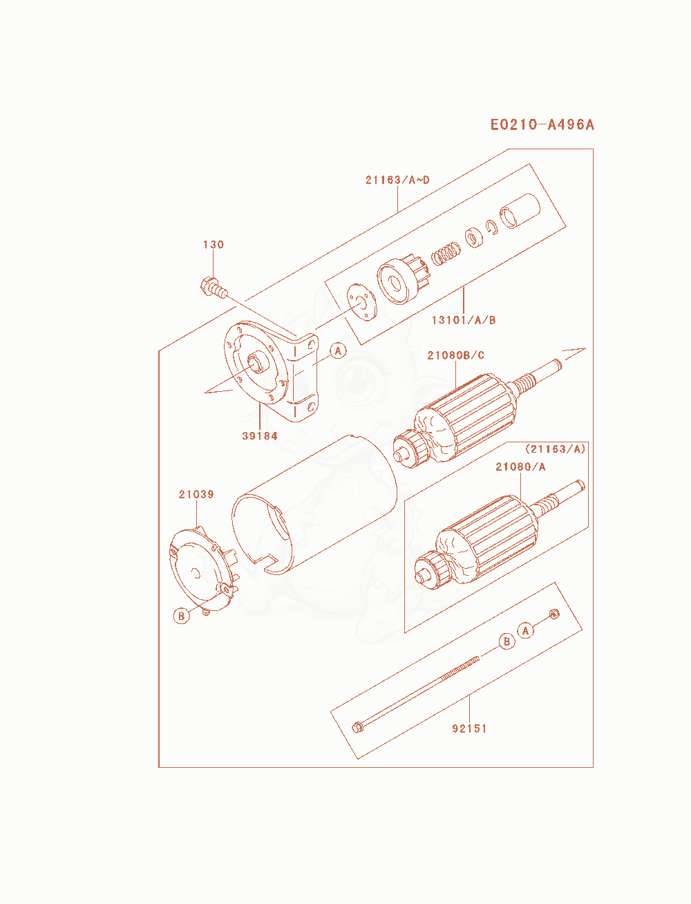Exploded parts diagram of the Starter(&Sim;Fh680-C00797) of a Kawasaki FH680D-ES01 engine, with numbered balloons