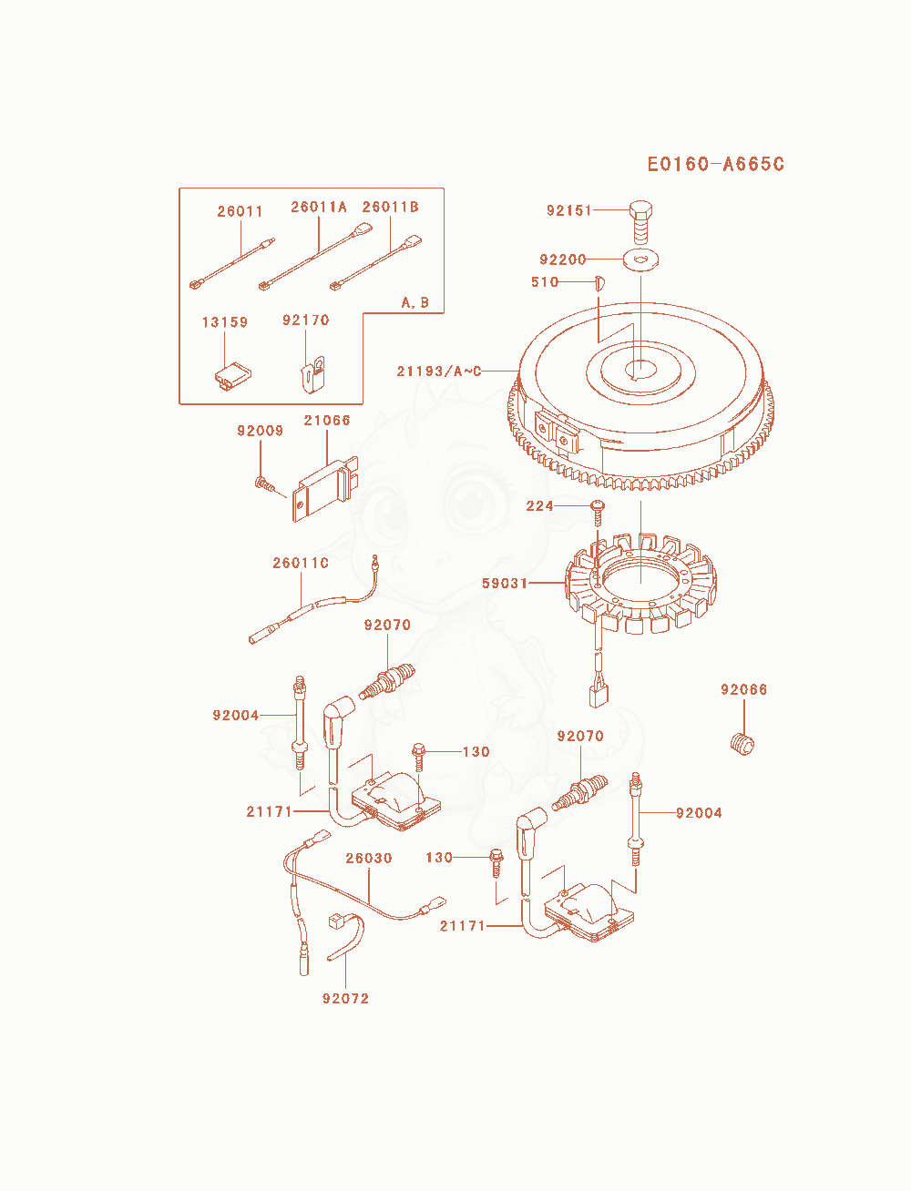 Exploded parts diagram of the Electric-Equipment of a Kawasaki FH680V-AS12 engine, with numbered balloons