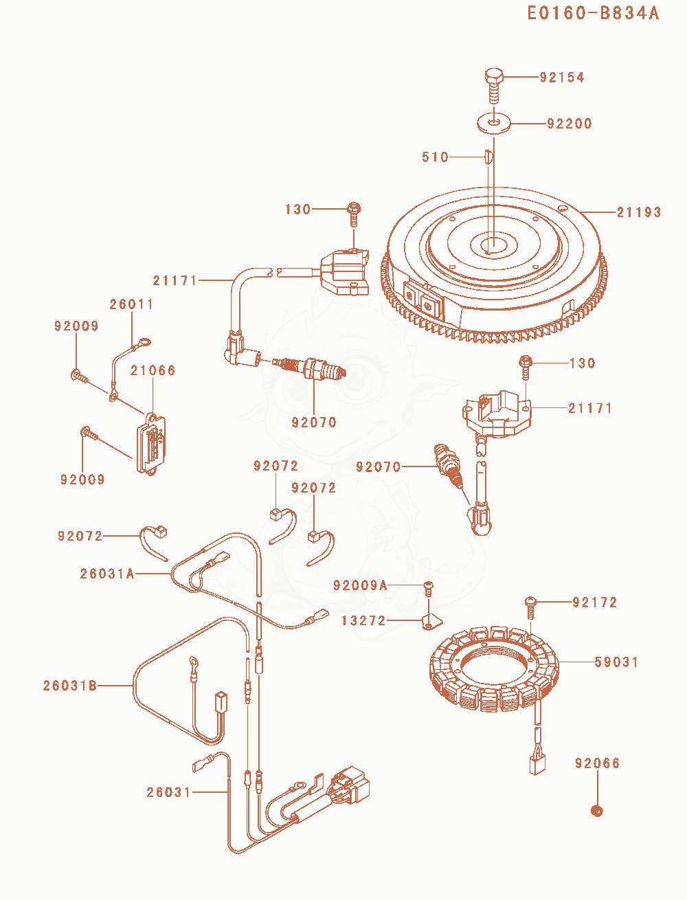 Exploded parts diagram of the Electric-Equipment of a Kawasaki FX651V-AS13 engine, with numbered balloons