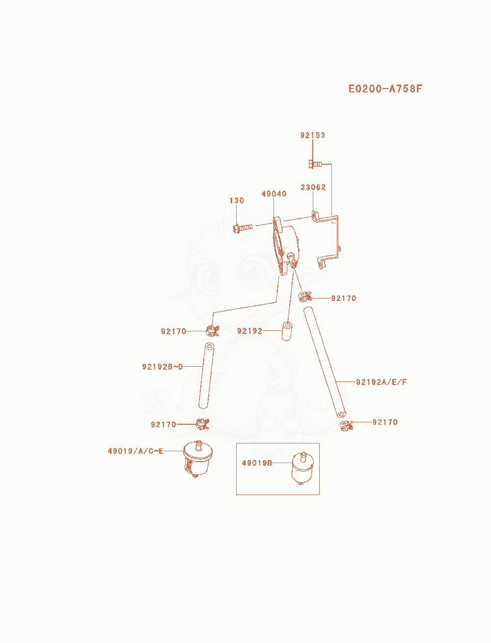 Exploded parts diagram of the Fuel-Tank / Fuel-Valve of a Kawasaki FX801V-AS00 engine, with numbered balloons