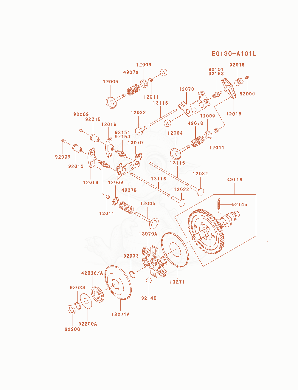 Exploded parts diagram of the Valve / Camshaft of a Kawasaki FH721D-AS07 engine, with numbered balloons