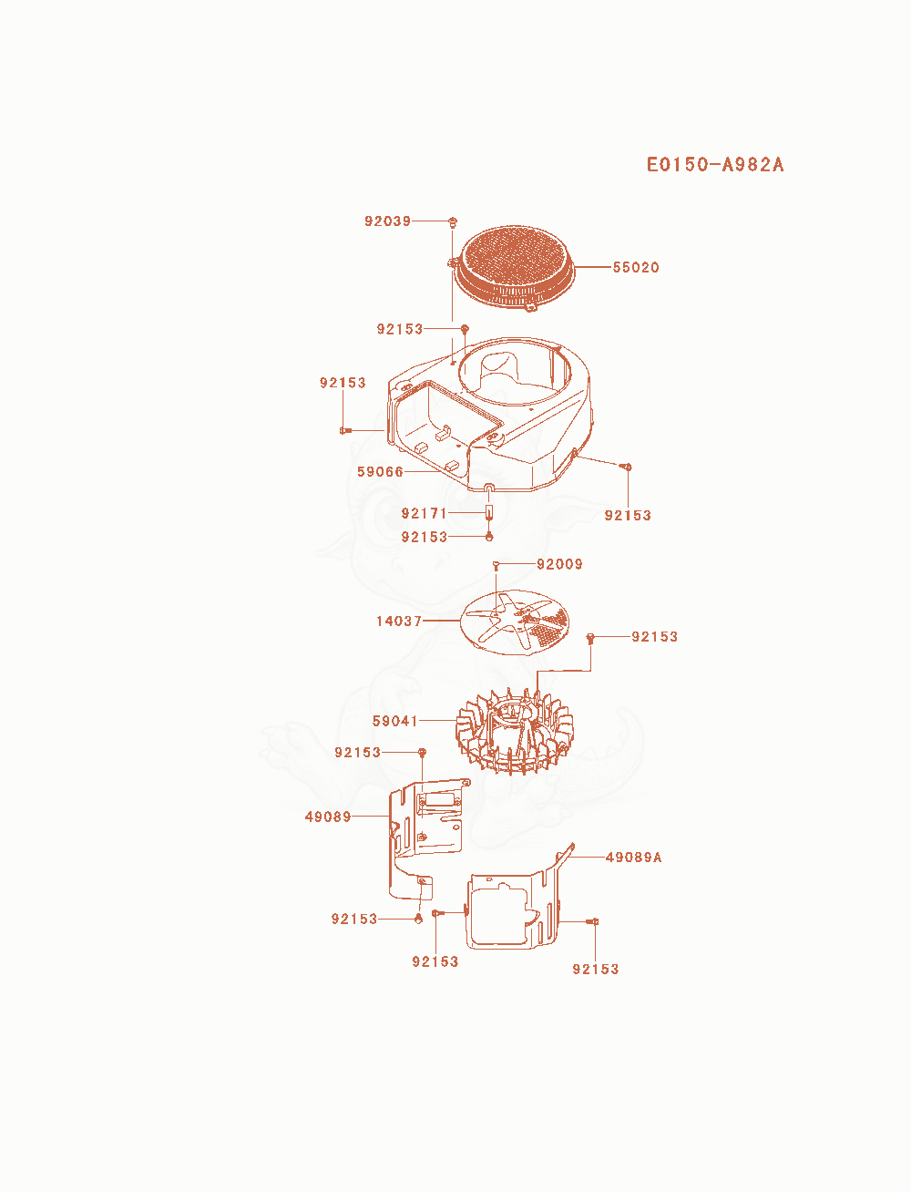 Exploded parts diagram of the Cooling-Equipment(As08ñCs08) of a Kawasaki FS541V-AS08 engine, with numbered balloons