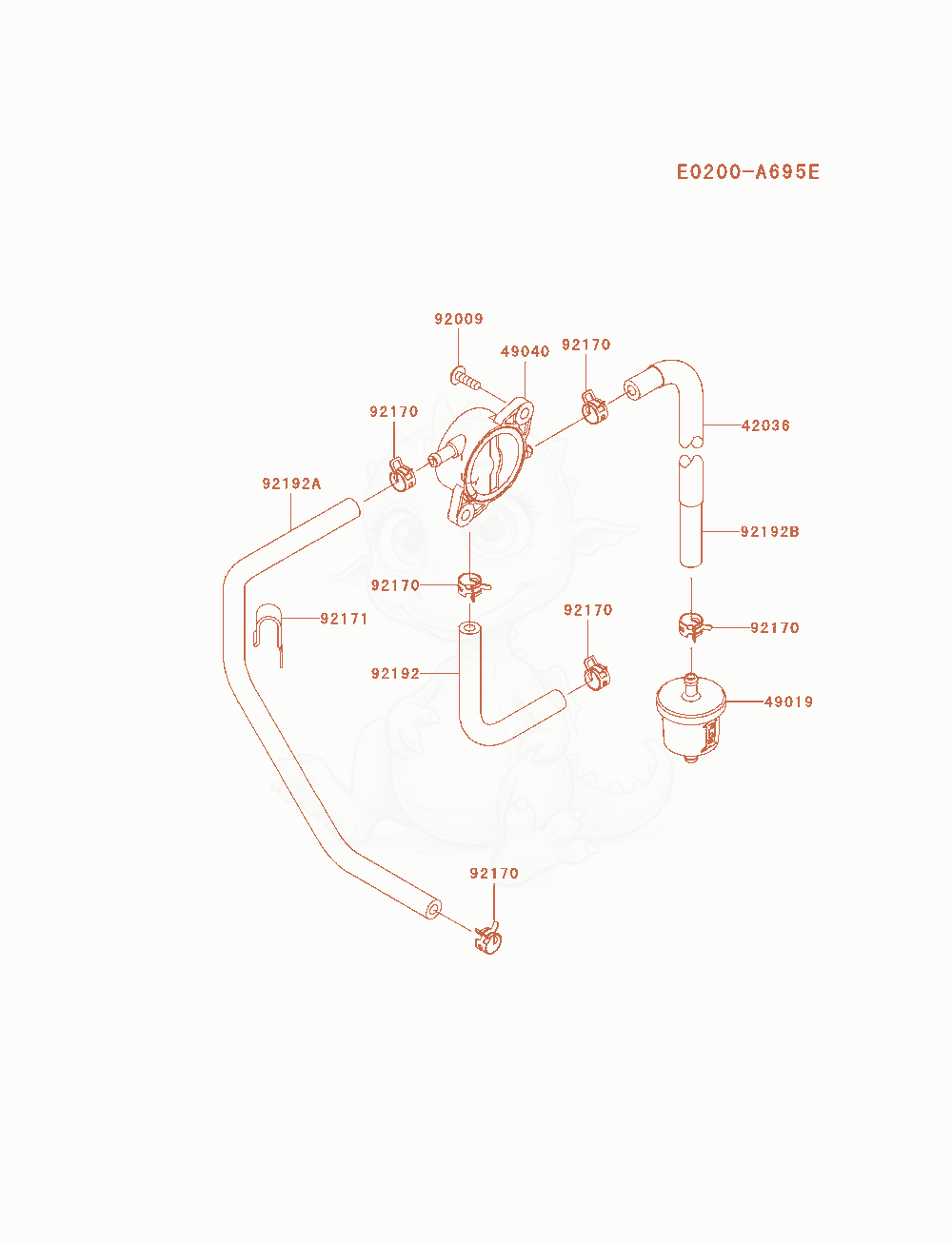 Exploded parts diagram of the Fuel-Tank / Fuel-Valve of a Kawasaki FR541V-AS05 engine, with numbered balloons