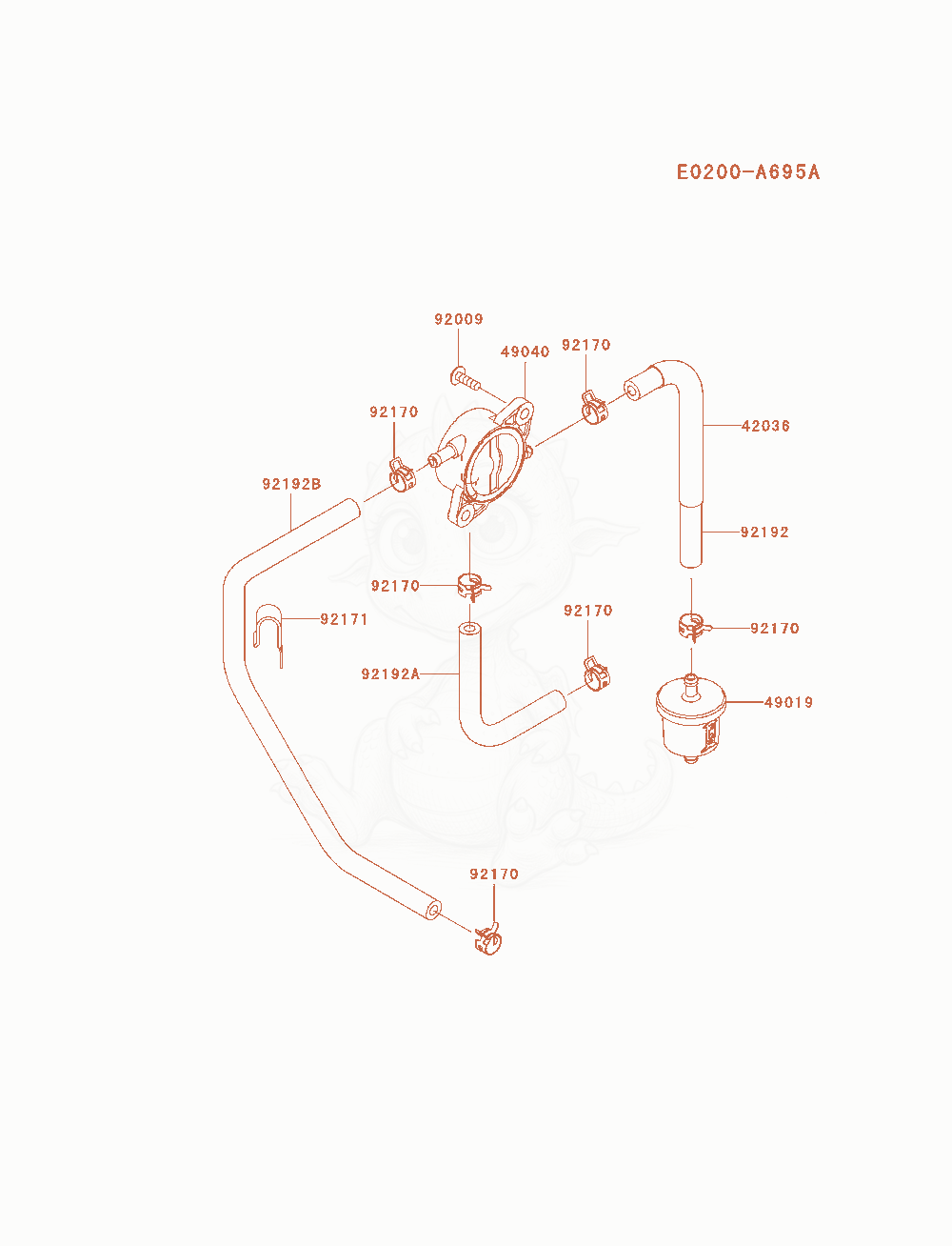 Exploded parts diagram of the Fuel-Tank / Fuel-Valve of a Kawasaki FX541V-AS04 engine, with numbered balloons