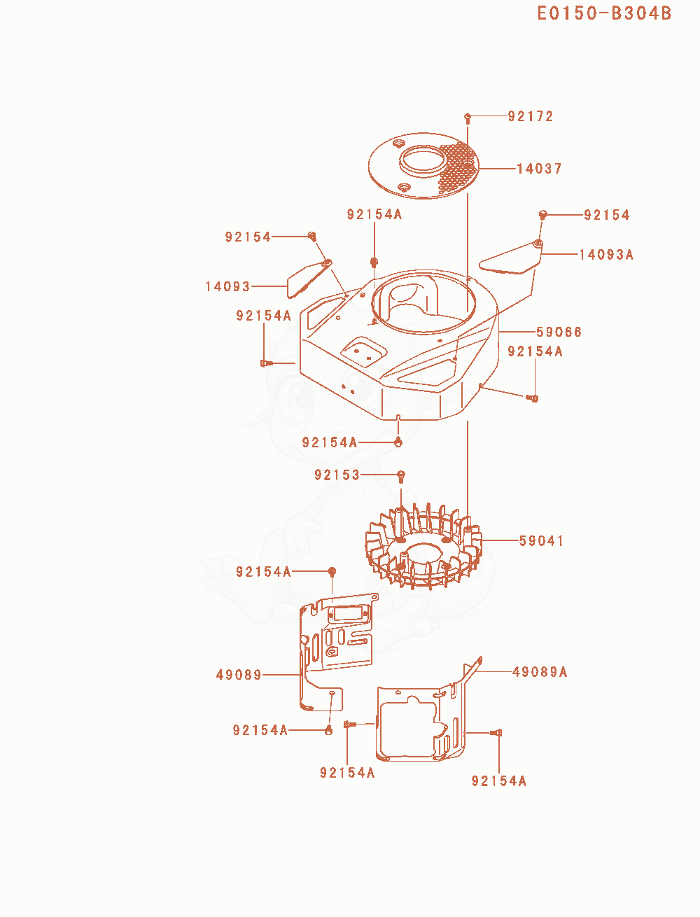 Exploded parts diagram of the Cooling-Equipment of a Kawasaki FX600V-AS20 engine, with numbered balloons