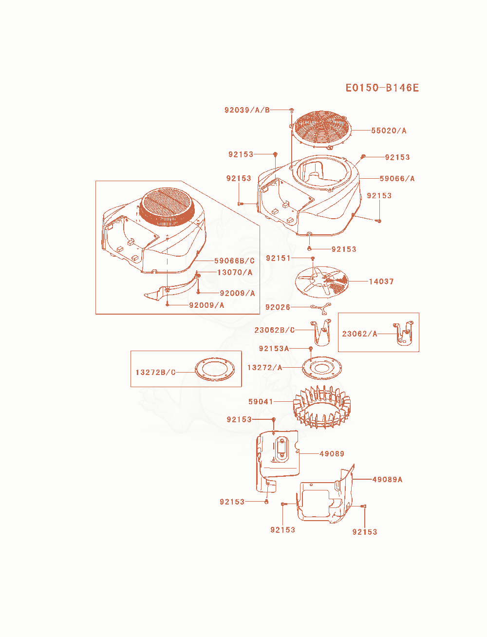 Exploded parts diagram of the Cooling-Equipment of a Kawasaki FR691V-AS13 engine, with numbered balloons
