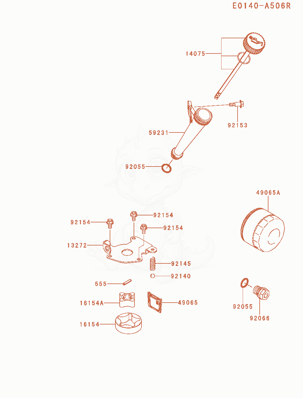 Exploded parts diagram of the Lubrication-Equipment of a Kawasaki FR600V-AS18 engine, with numbered balloons