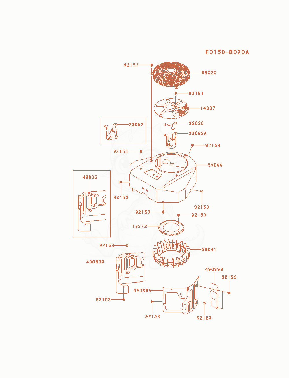Exploded parts diagram of the Cooling-Equipment of a Kawasaki FX730V-AS10 engine, with numbered balloons
