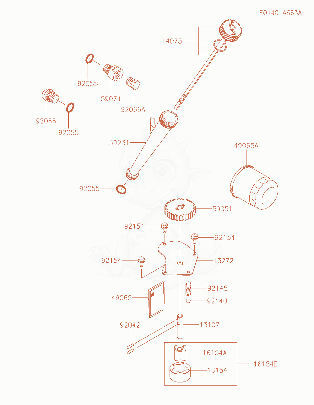 Despiece del Lubrication-Equipment de un motor Kawasaki FX850V-BR31, con globos numerados