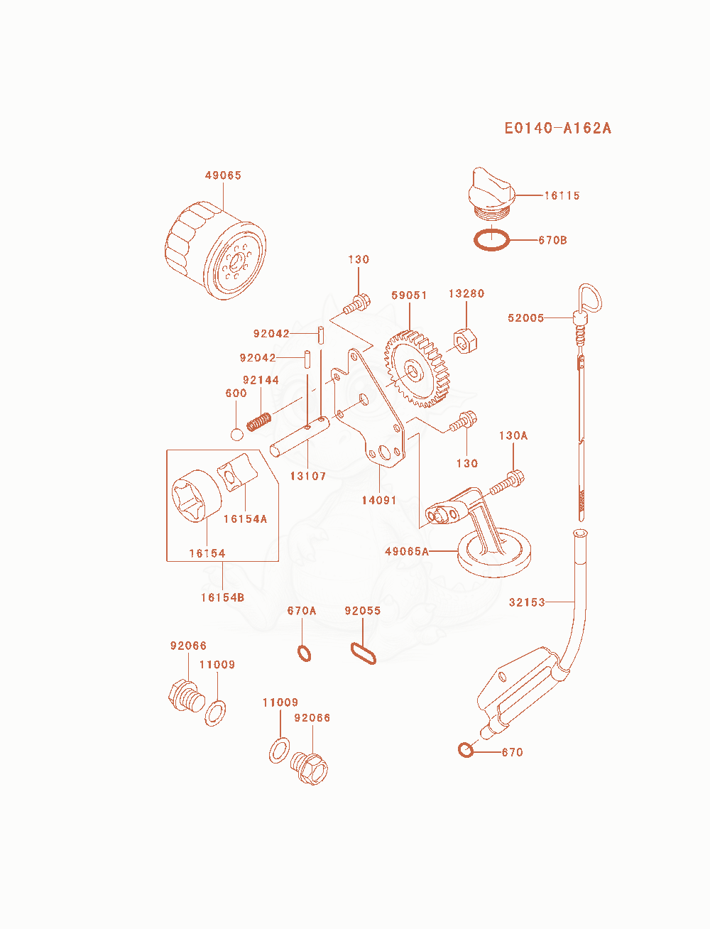 Exploded parts diagram of the Lubrication-Equipment of a Kawasaki FD750D-AS01 engine, with numbered balloons