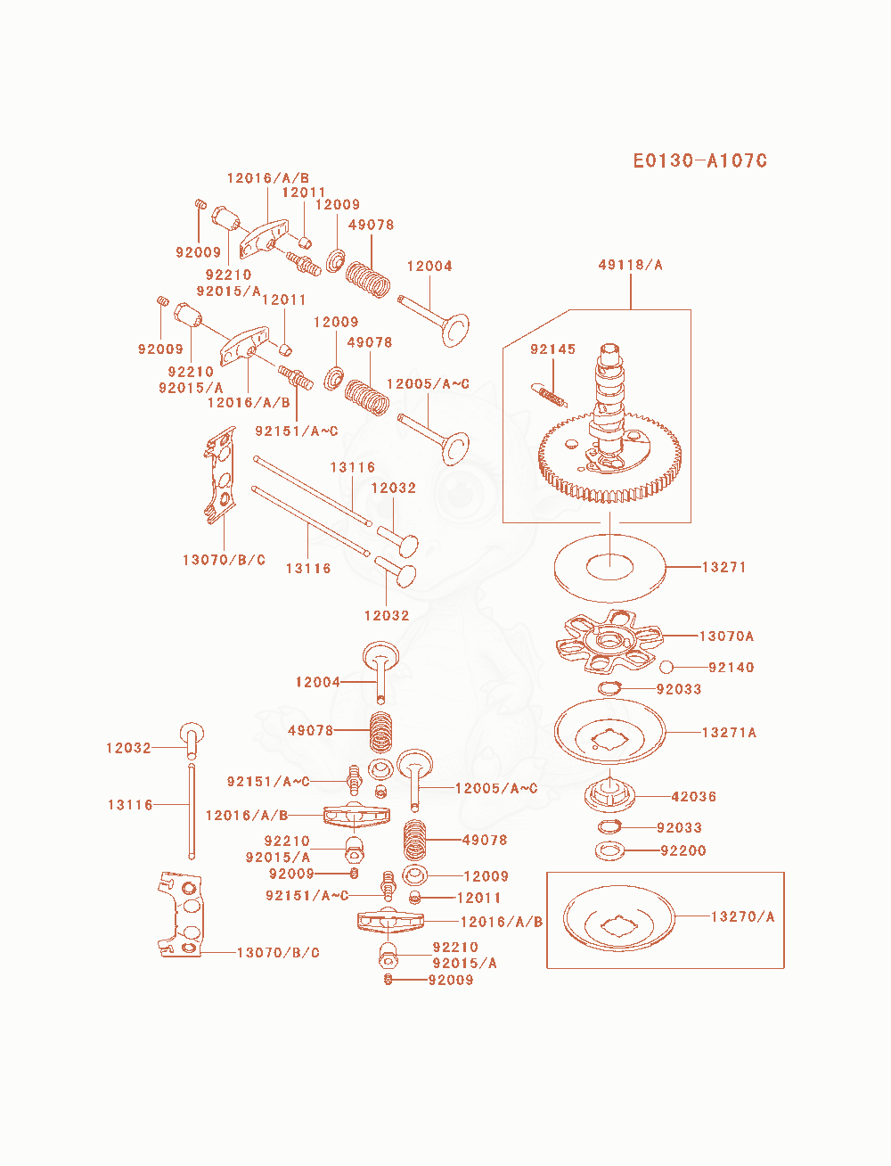 Exploded parts diagram of the Valve / Camshaft of a Kawasaki FH680V-AS05 engine, with numbered balloons