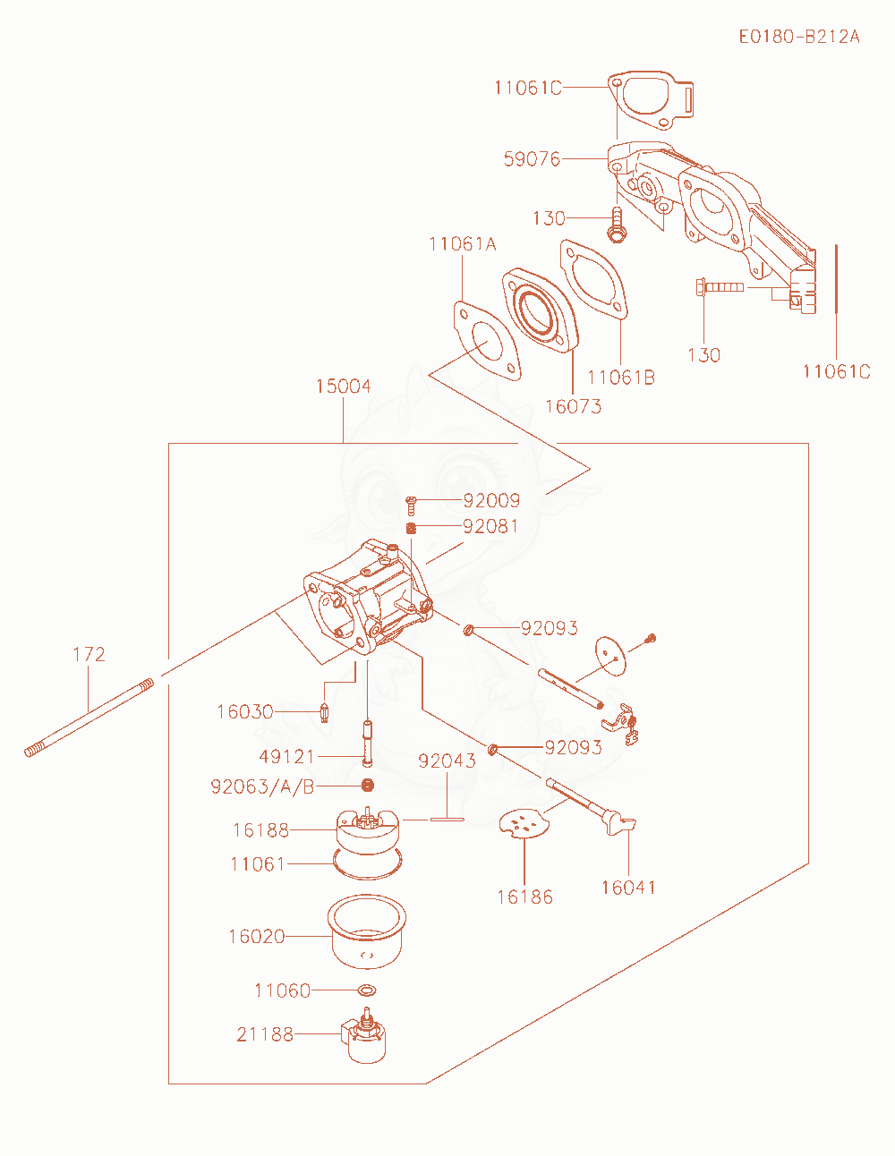 Exploded parts diagram of the Carburetor of a Kawasaki FR651V-AR09 engine, with numbered balloons