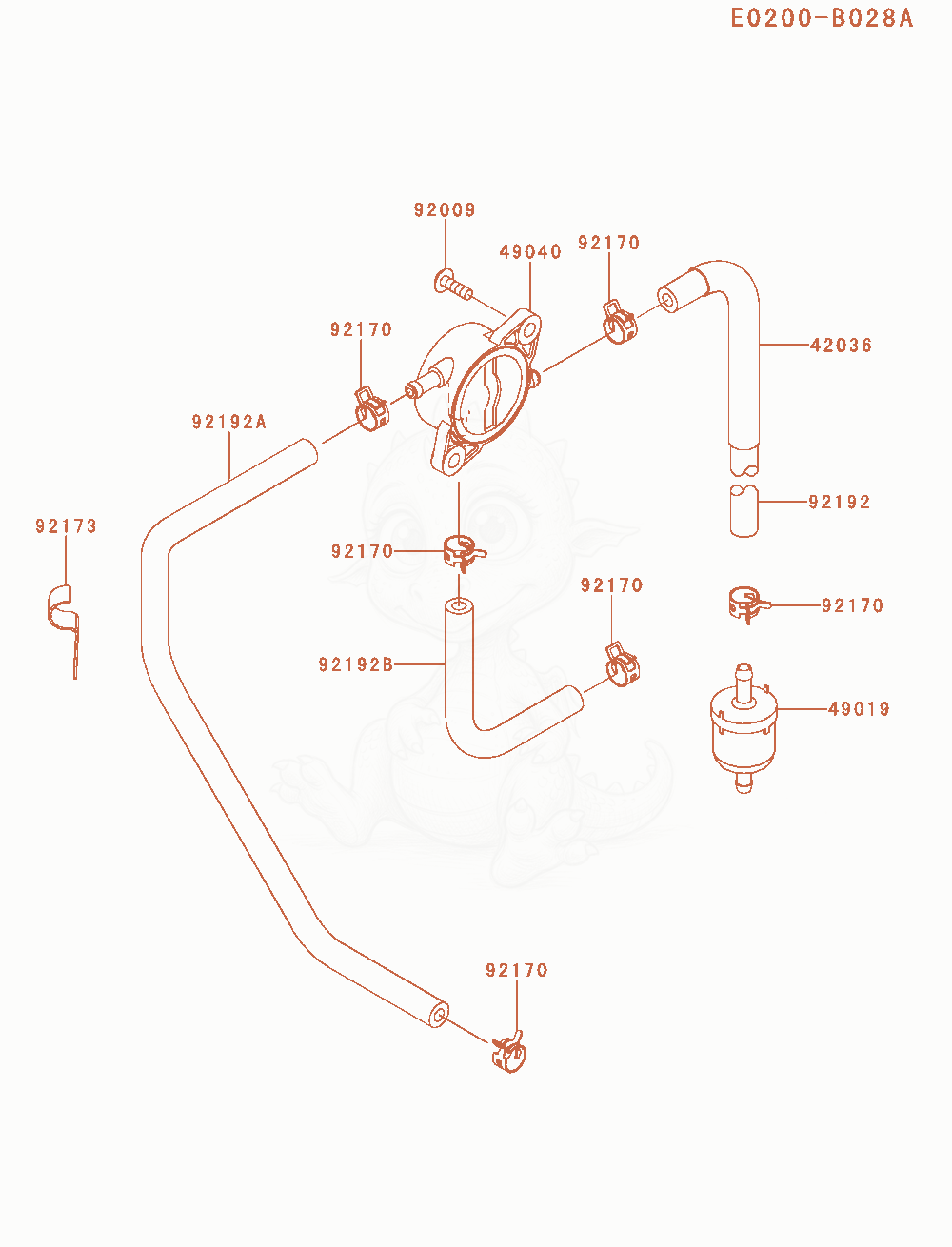 Exploded parts diagram of the Fuel-Tank / Fuel-Valve of a Kawasaki FS651V-AS21 engine, with numbered balloons