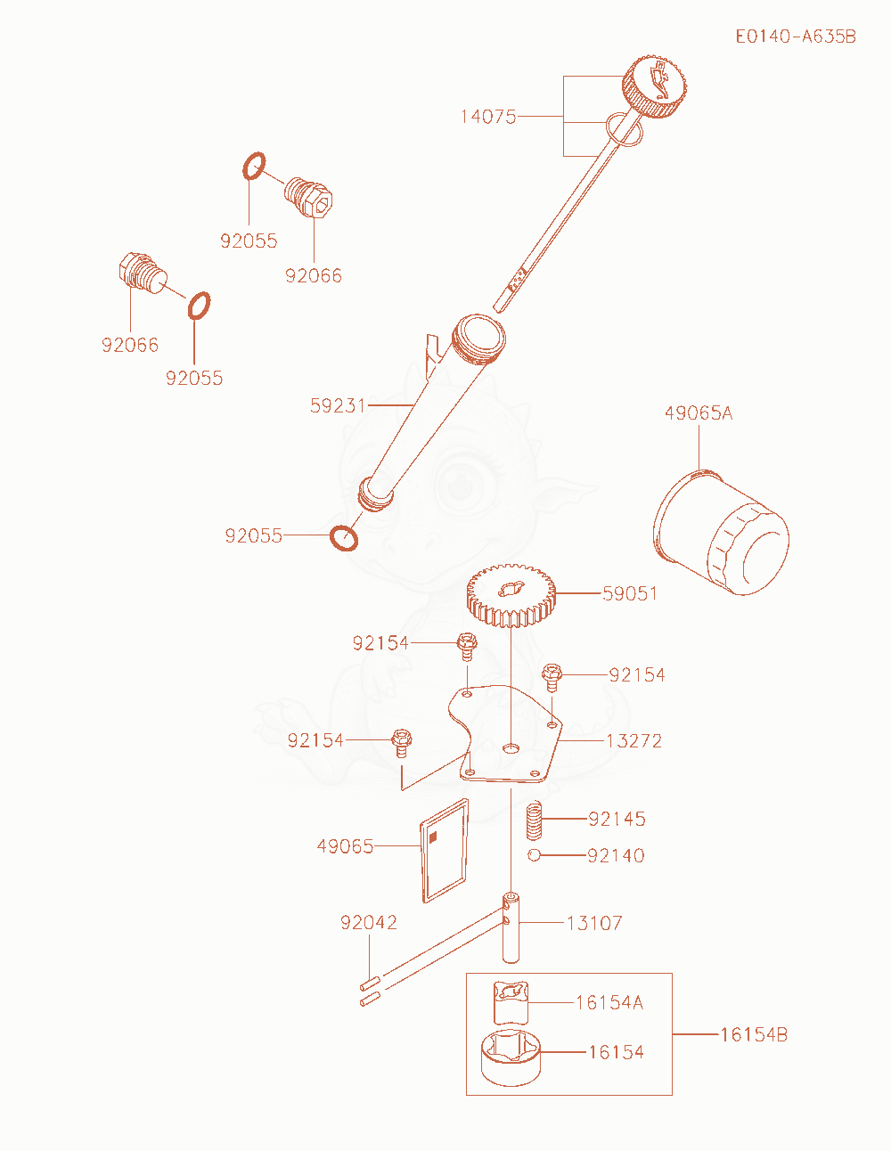 Despiece del Lubrication-Equipment de un motor Kawasaki FX850V-KS12, con globos numerados