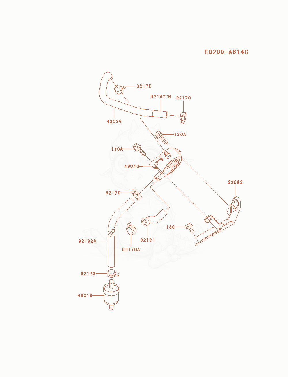 Exploded parts diagram of the Fuel-Tank / Fuel-Valve of a Kawasaki FH770D-CS04 engine, with numbered balloons