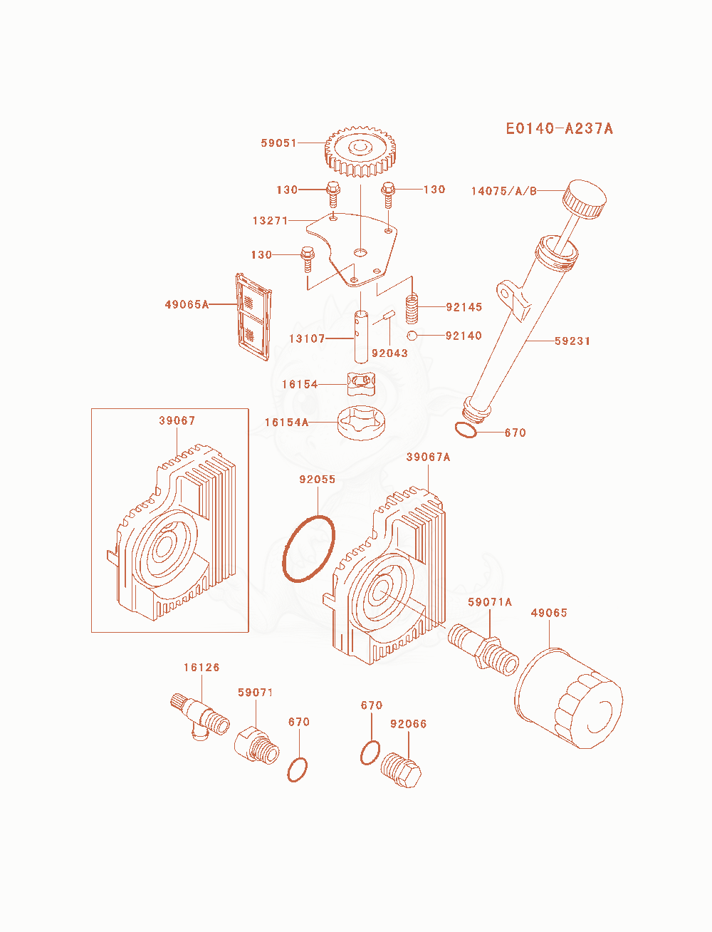 Exploded parts diagram of the Lubrication-Equipment of a Kawasaki FH721V-AS08 engine, with numbered balloons