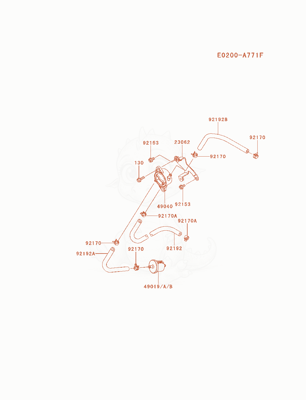Exploded parts diagram of the Fuel-Tank / Fuel-Valve of a Kawasaki FX921V-BS08 engine, with numbered balloons