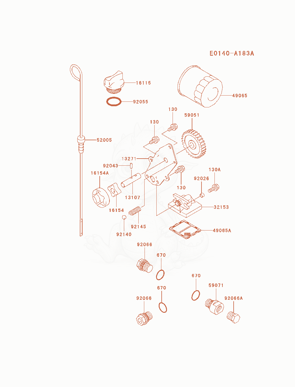 Exploded parts diagram of the Lubrication-Equipment of a Kawasaki FH680D-AS06 engine, with numbered balloons