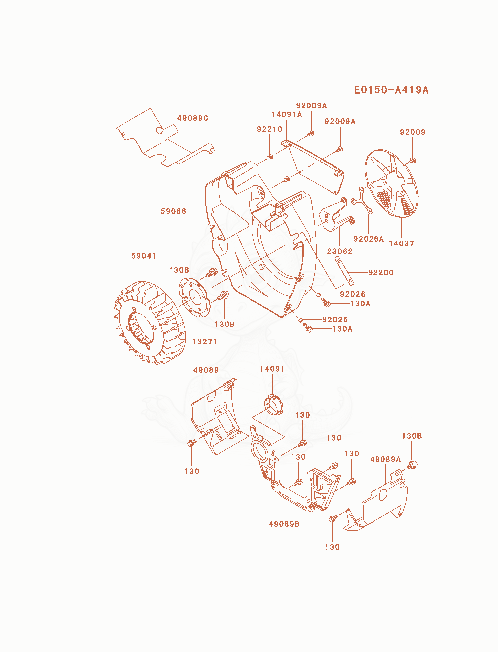 Exploded parts diagram of the Cooling-Equipment of a Kawasaki FH601D-AS01 engine, with numbered balloons